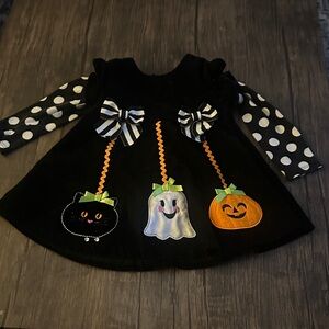 Halloween Themed Kids Costume Dress - Black with Polka Dots